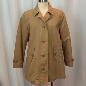 Coldwater Creek Tan Mid-Thigh Length Lightweight Jacket Women Size 14